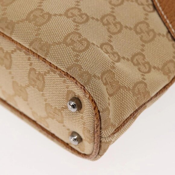 GUCCI GG Canvas Tote Bag Beige Brown 113015 Auth am9499V - Picture 4 of 16